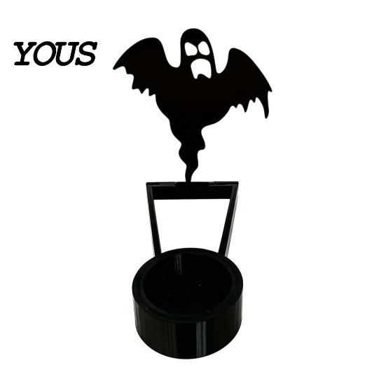 Bat Table Ornament Halloween Shadow Candle Holder, Funny Pumpkin Ghost Reaper Candlestick Decoration, Seasonal Party Supplies Metal Tea Light