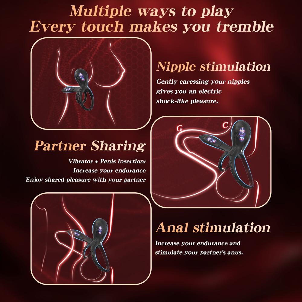 Anel de Trava Polvo Plug Anal Vibratório Massageador de Próstata Anel de Manga Vibradores para Homens Retardar a Ejaculação Controle Remoto Anel Peniano Brinquedo Sexual para Homem +18