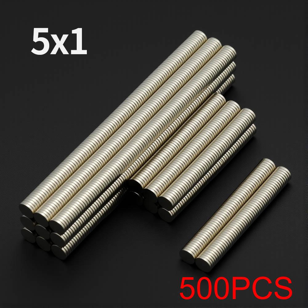 Aimant Puissant en Néodyme 5x1mm N35 NdfeB Aimants Magnétiques Permanents Rond Super Forts Aimants de Frigo Bricolage
