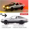 1/32 Scale Toyota AE86 Initial D Model Car, Zinc Alloy Pull Back Toy Car with Sound and Light for Kids Boy Girl Gift