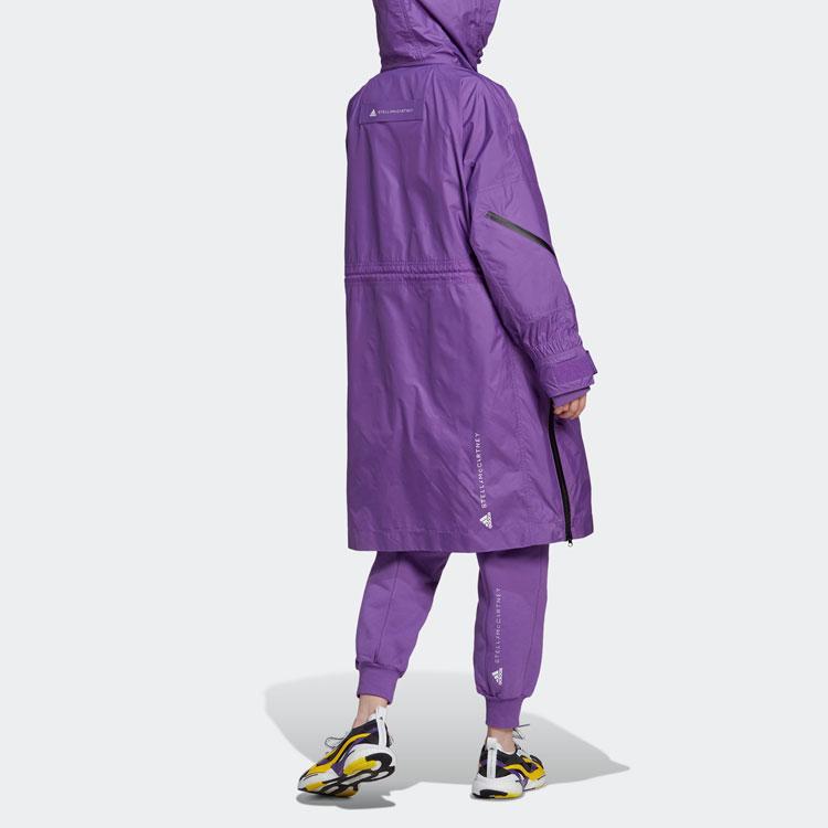 Adidas Casaco Esportivo Solto com Capuz de Comprimento Médio Jaquetas Femininas Roxo HI6089