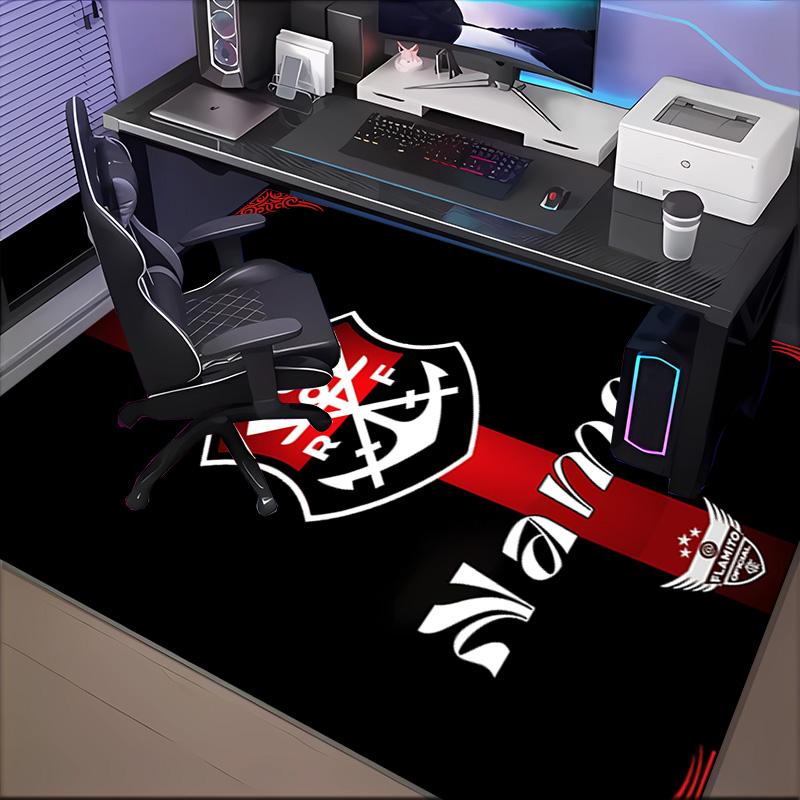 Custom Name Black Crest Flamengo Rug Game Carpet, Floor Mat for Bedroom Living Room Entryway Rug, Home Decor Idea Gift for Christmas birthday