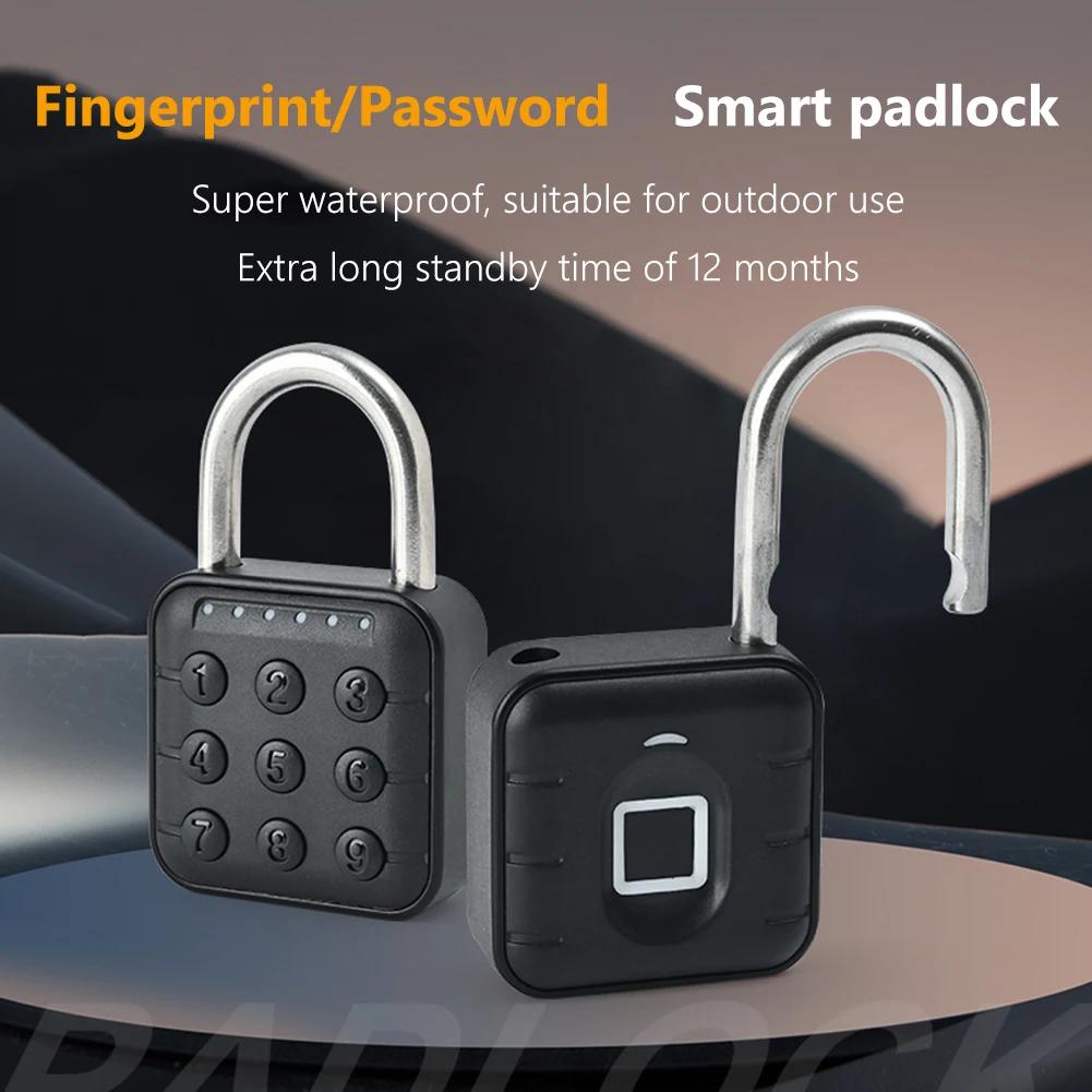 Security Lock Keyless with Tuya APP Fingerprint Padlock Waterproof Battery-powered for Home Dormitory Factory Workshops