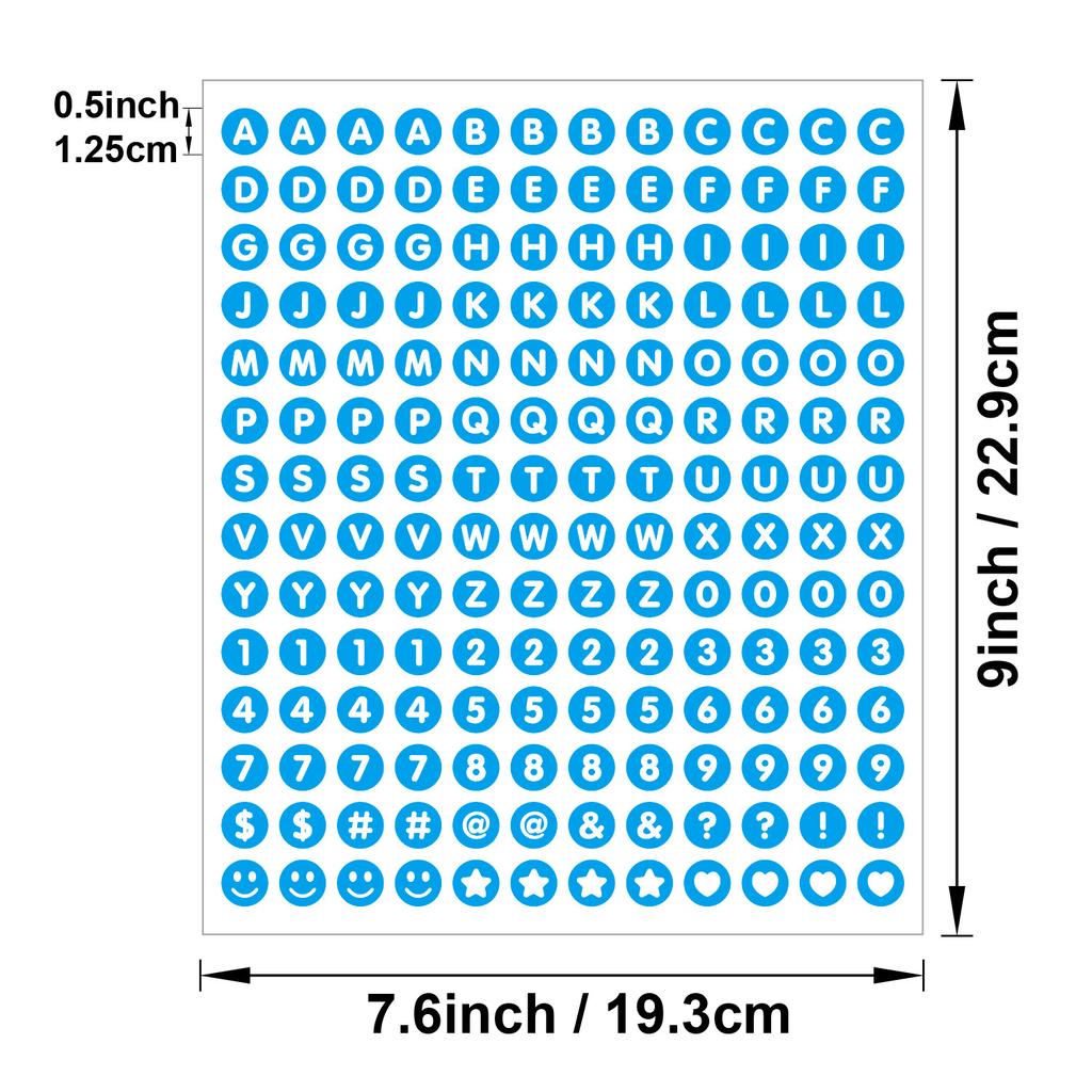 0.5-inch Letter Sticker Small Dot Waterproof DIY Card Item Logo Hand Account Scrapbook Letter Sticker