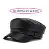 Fashion PU Leather Berets Korean Style Leisure Sun Hats Solid Color Sports Cap Women Men