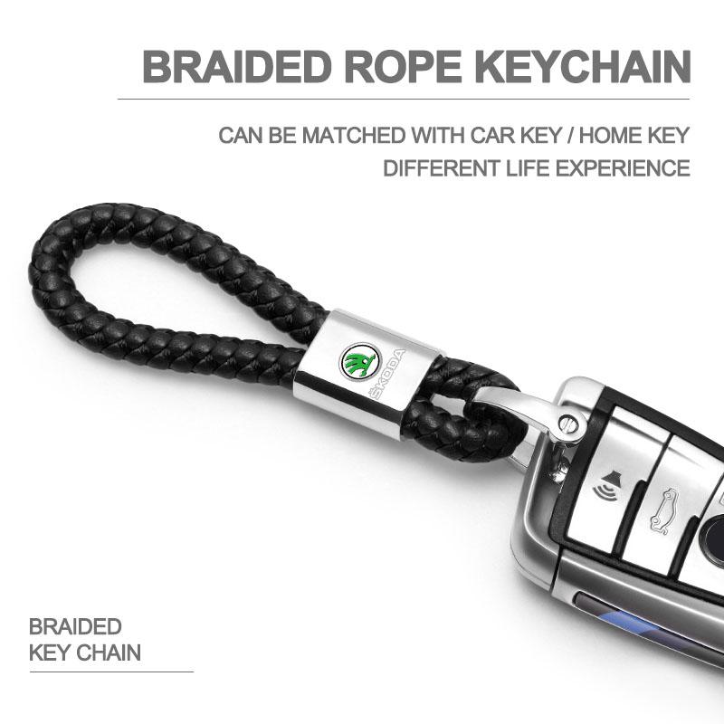 1pc Metal Car Key Chain Key Ring Key Lanyard Car Emblem Styling for Skoda 3 2 VRS Vision Rapid Kodiaq Favorit Rapid Octavia A5 A7 Superb