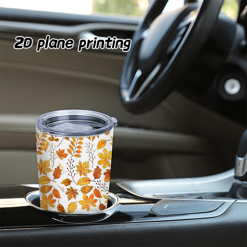 591ml Car Tumbler Autumn Maple Leaf Elements Straw Cup Straight Tumbler Leakproof Tumbler 20oz Car Straw Cup Insulated Travel Cup