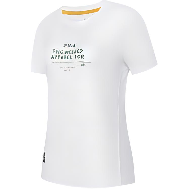 

FILA Outdoor Breathable Quick-Dry Round Neck Letter Short Sleeve T-Shirt Women Tops Snow-White A11W427110F-WT XL