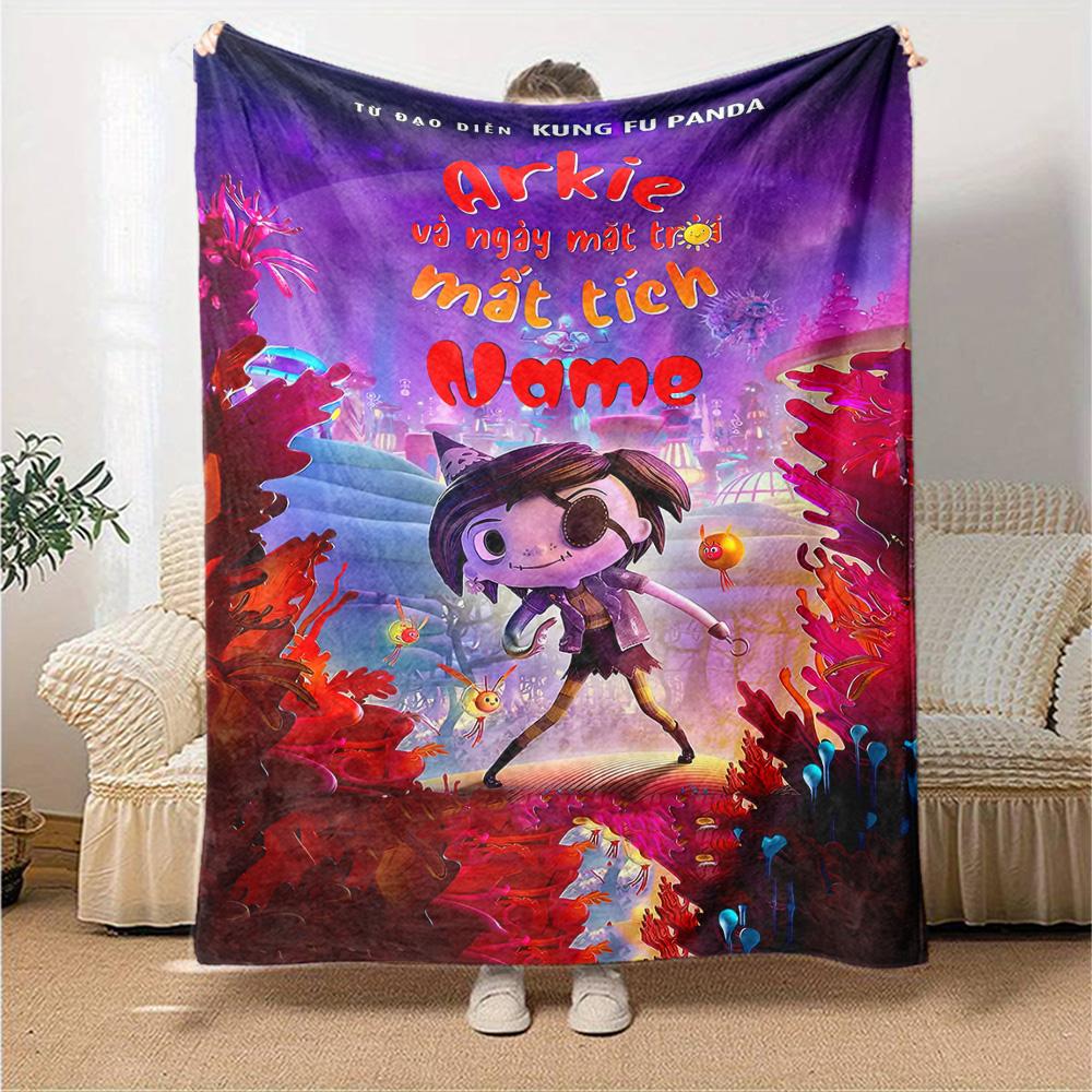 Arkie S Magical Journey Personalized Name Blanket Throw Personalized Blanket Ultra-Soft Versatile for Sofa Nap Living Room Office