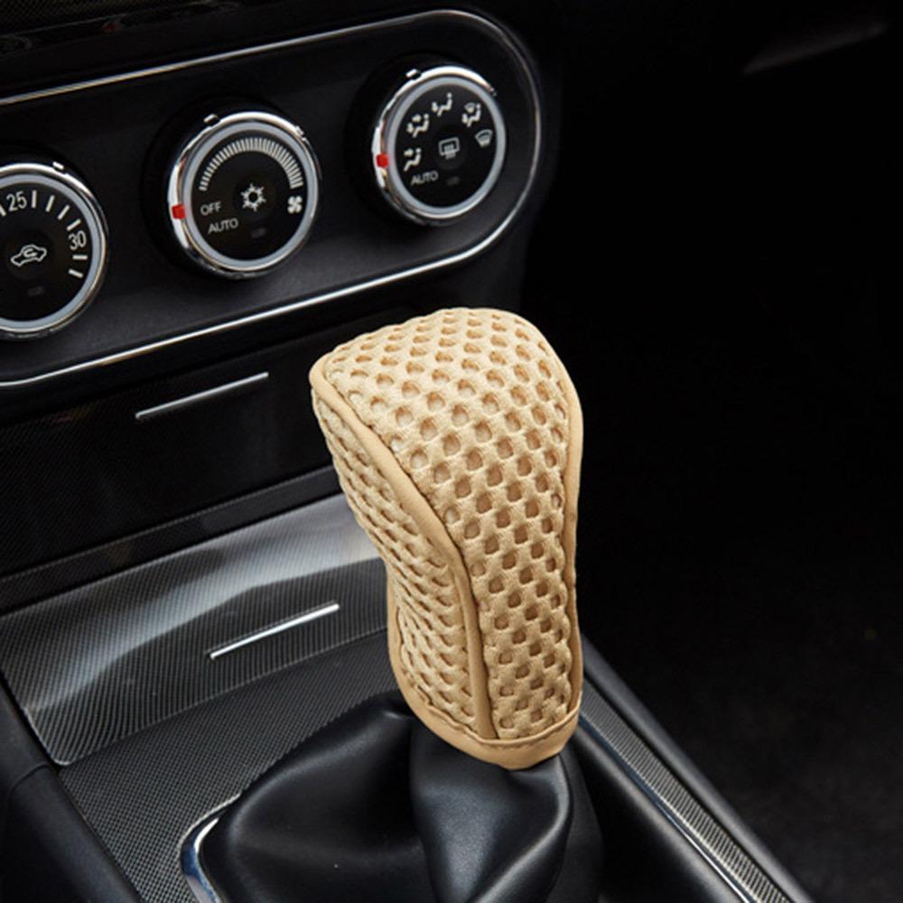 Universal Non Slip Car Shift Knob Cover Breathable Solid Color Grip Handle Protective Cover Auto Interior Accessories