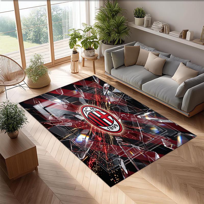 AC Milan Printed Flannel Area Rug Non Slip Soft Polyester Floor Carpet Indoor Decor Mat for Bedroom Living Room Sofa Game Room Home Decoration