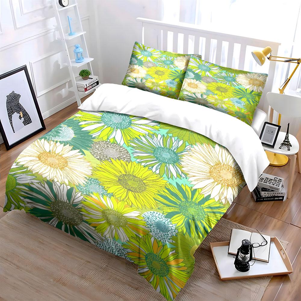 "Vivid sunflower harmony." Bedding sets Duvet covers Pillowcases(1* Duvet Cover 2* Pillowcases without duvet insert)