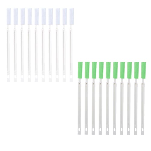 20-Piece Air Conditioner Cleaning Brush Set, Crevice Cleaning Brush for Kitchen and Toilet Cleaning, Disposable and Reusable (White + Green)