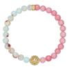 Chinese Red Jade & Gold Beaded Bracelet: Elegant Shoushan Stone Design