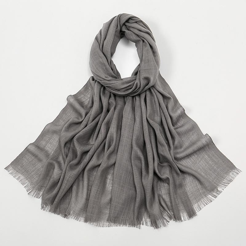 New Hot-selling Bamboo Cotton Solid Color Long Towel, Boutique Breathable Women's Versatile Bag Head Soft Scarf