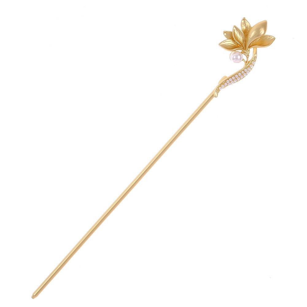 New High-End Chinese Hanfu Hairpin with Ancient Style Cloud & Ginkgo Leaf Design for Women