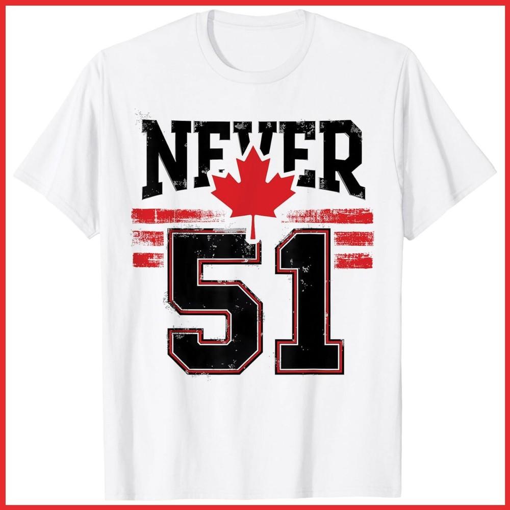 Никогда 51 Кленовый лист Канады Винтажная Белая Хлопковая Футболка Канады Унисекс Футболка S