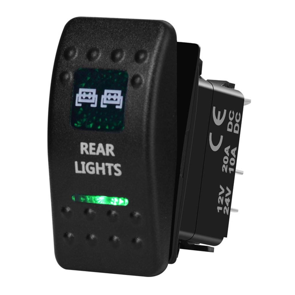12V/24V Marine Rocker Switch Green LED SPST ON-OFF DPDT ON-OFF-ON Momentary Toggle for 4x4 Off-Road RZR ATV ARB Carling Style