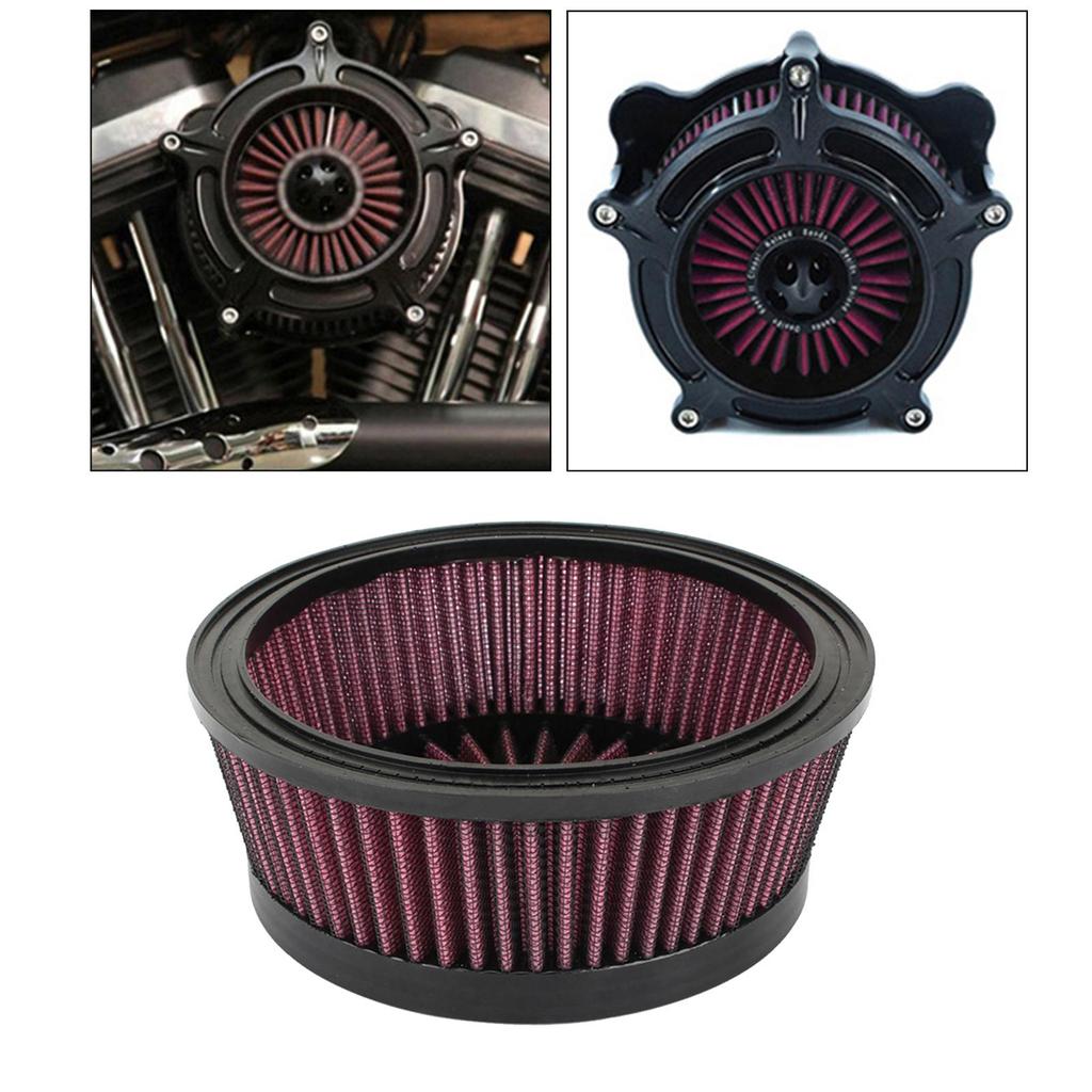 Replacement Motorcycle Air Cleaner Filter Round Tall Aluminum Filter Element for Harley Touring FXDLS Softail Trike