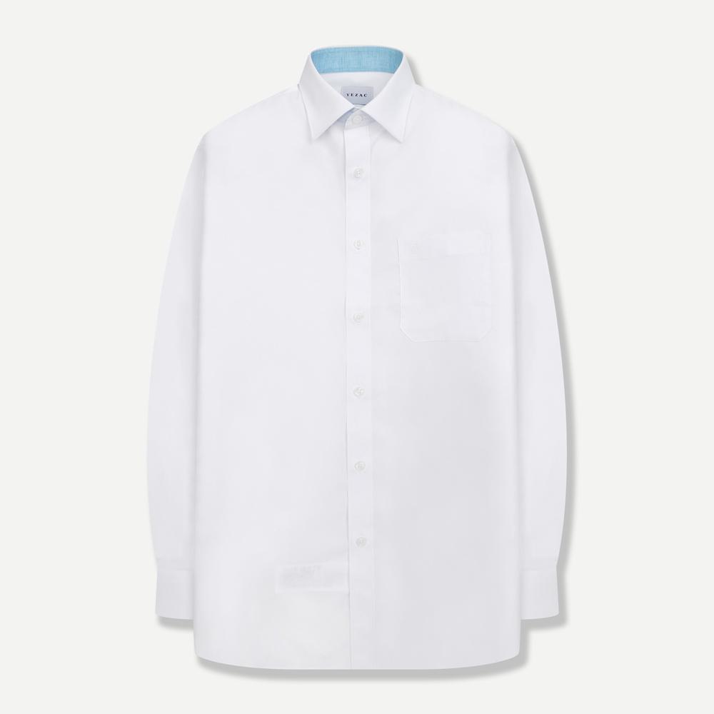 Yejak Modal Blend Contrast Point Regular Fit Shirt White Yjfsbr122Wh White/095