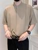 Men's Summer Short-Sleeve Ice Silk Shirt - New Chinese Style, Korean Slim Fit, Iron-Free, Light Mature Design