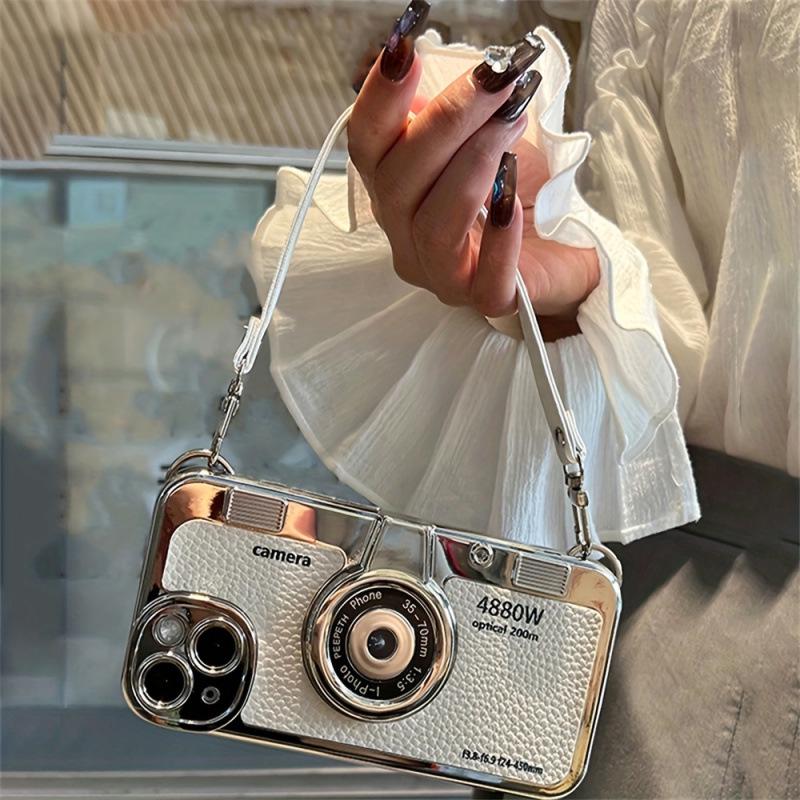 Cross-border Style Mobile Phone and Camera Protective Case with Lanyard iPhone 15 Plus белый