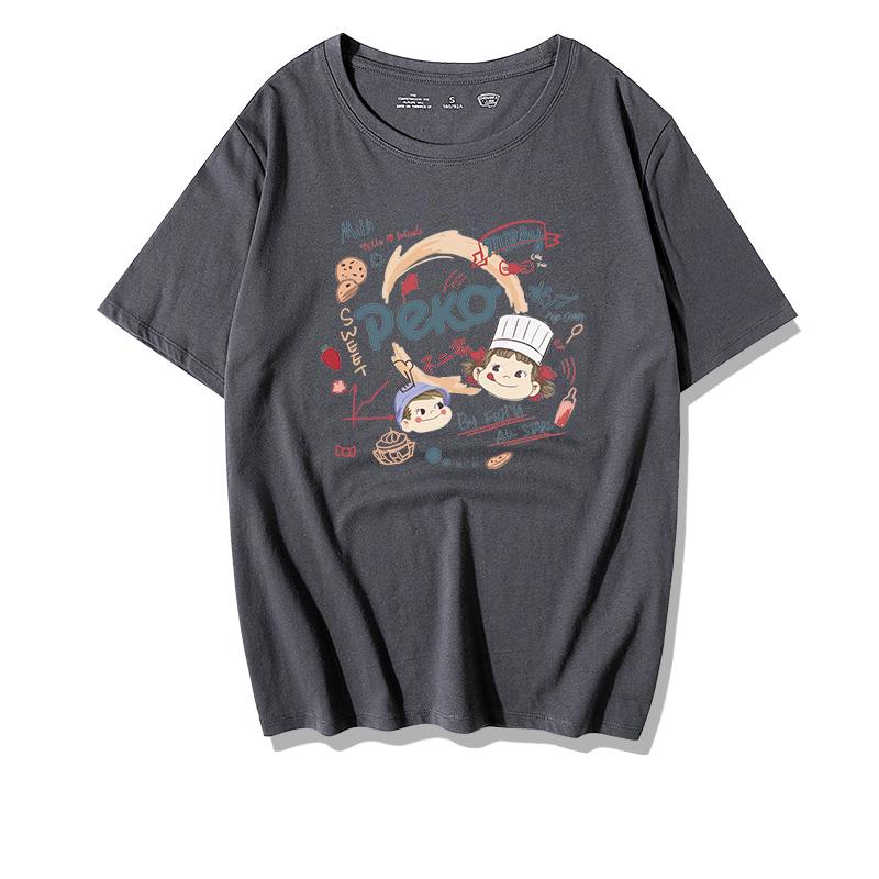 Loose ort Sve T-irt Women Summer Oversize Harajuku Sle Cartoon Print Casual Cotton Top Streetwear Hip Hop round Ne