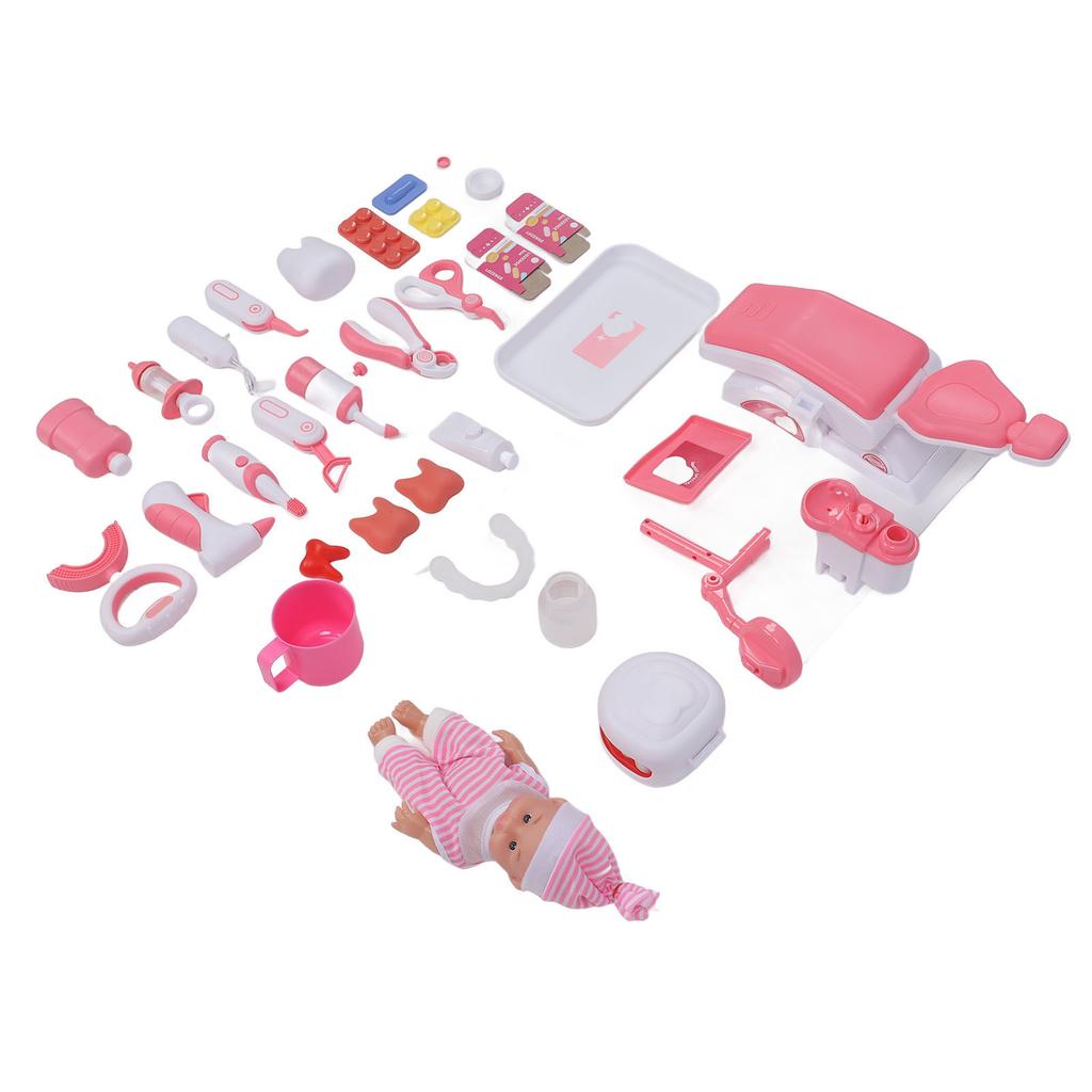 Dentist Toys Set for Toddlers with Music Light Realistic Teeth Accessories Pretend Medical Kit Toys