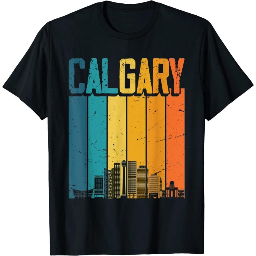 LAUDAH Calgary Canada Retro Vintage Sunset Skyline Calgary T-Shirt S разноцветный