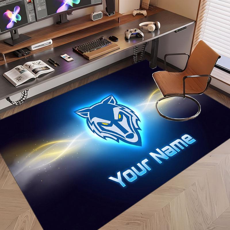 Custom Rug Warrington Wolves FC Pattern Print Name Text Soft Non‑Slip Floor Carpet for Home Indoor Decoration