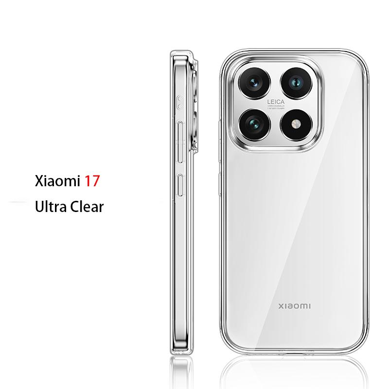 For Xiaomi 17/17 Pro/17 Pro Max Case Magsafe Clear Non-Yellowing Skin Friendly Screen Lens Protection Rigid Soft Grip Cover