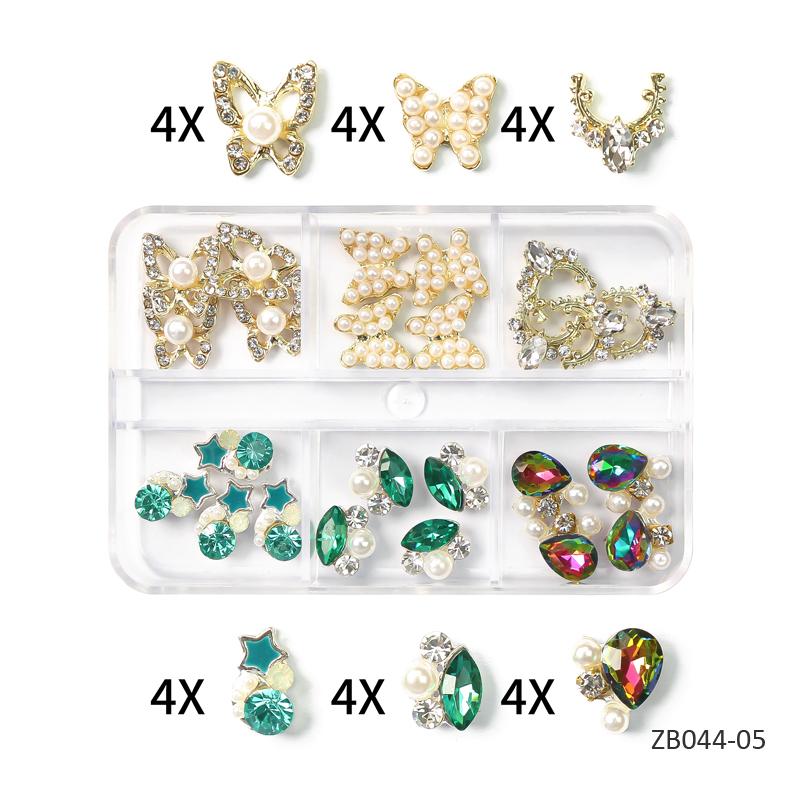 

1 коробка, смешанные стили, 3D роскошные ювелирные изделия для дизайна ногтей, стразы, драгоценные камни, золотой металлический сплав, подвески для ногтей в форме бабочки, сделай сам, блестящие украшения с бриллиантами