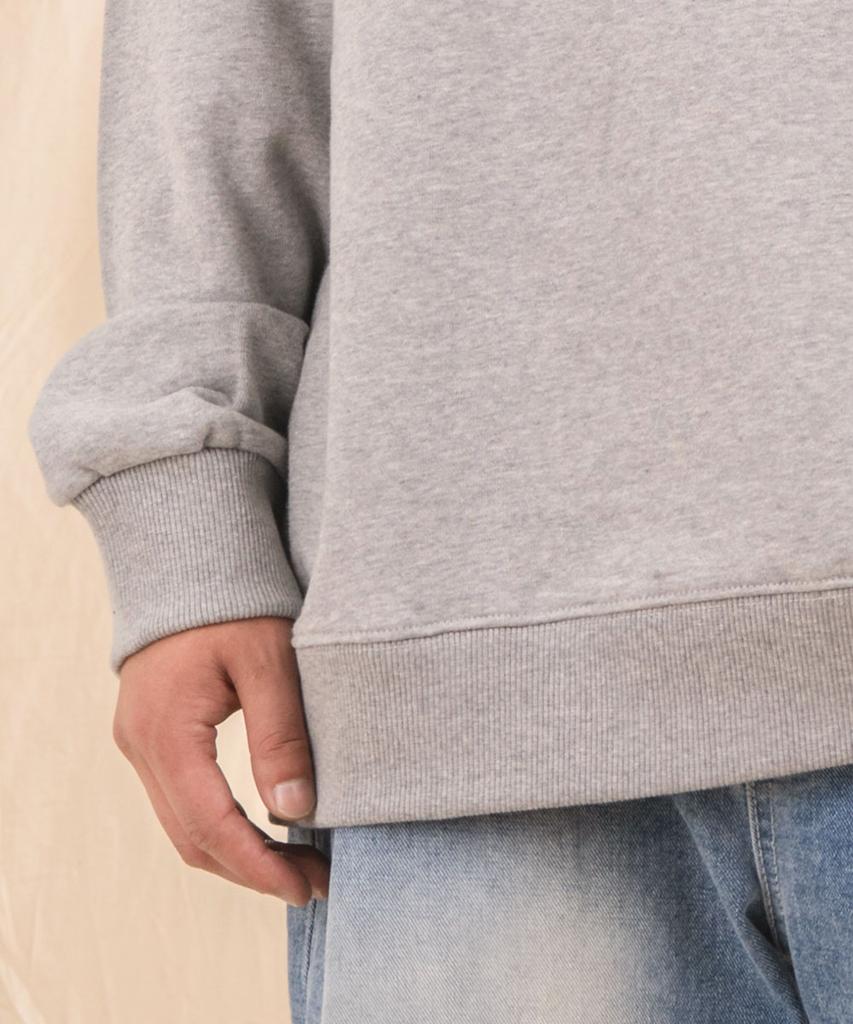 Ellamo Terry Basic Plain Oversized Sweatshirt [Gray]
