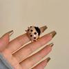 Vintage Enamel Rhinestone Insect Ring Colorful Cute Butterfly Beetle Punk Y2K Jewelry for Women Accessories Party Gift
