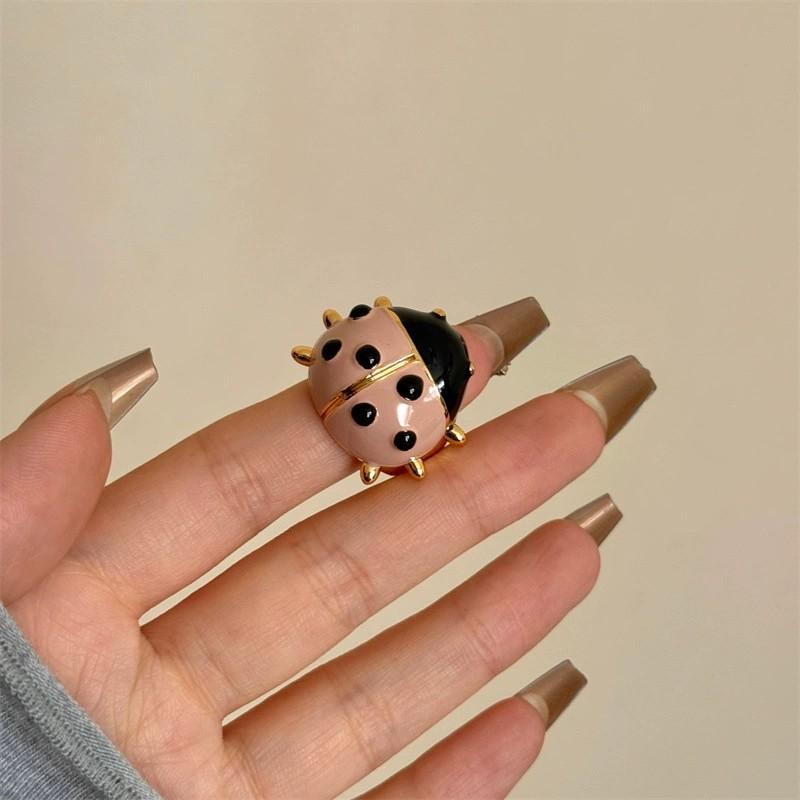 Vintage Enamel Rhinestone Insect Ring Colorful Cute Butterfly Beetle Punk Y2K Jewelry for Women Accessories Party Gift