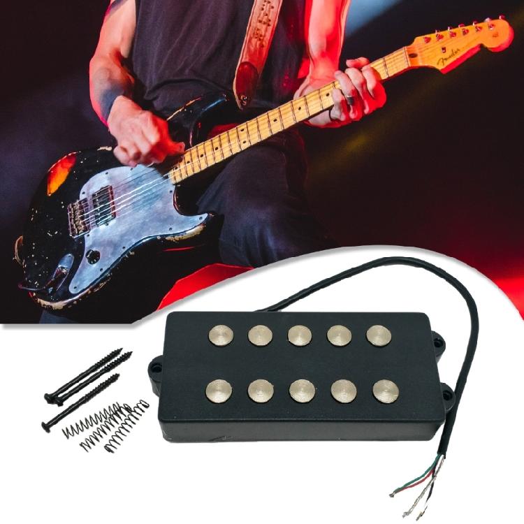 Electric Bass Pickup Mini 5 Strings Bass Neck Bridge Pickups with Mounting Screw