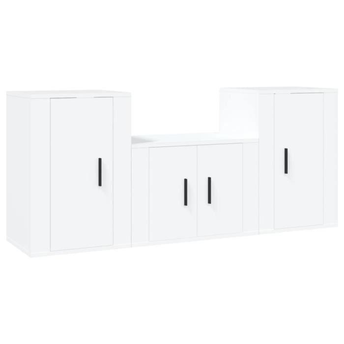 VidaXL TV Furniture Set 3 Pcs White Engineered Wood 3188382