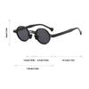 non-polarized Vintage Small Round Sunglasses Women Fashion Double Bridges Trendy Rivets Sun Glasses Punk Shades Beach Travel Streetwear Eyewear