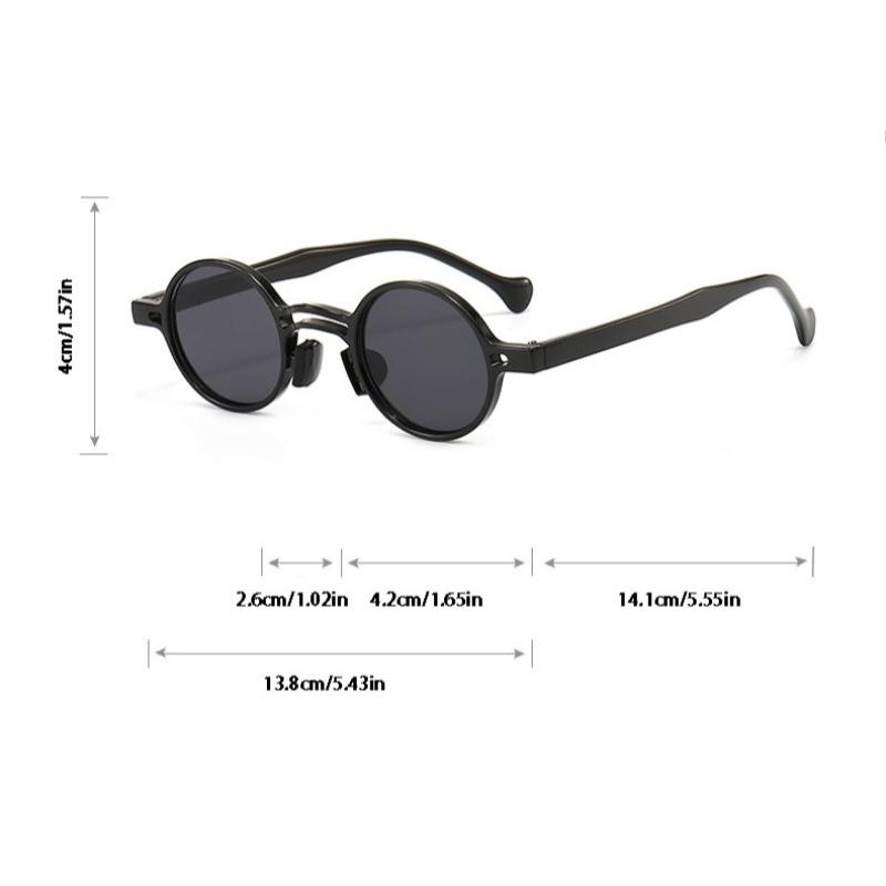 non-polarized Vintage Small Round Sunglasses Women Fashion Double Bridges Trendy Rivets Sun Glasses Punk Shades Beach Travel Streetwear Eyewear
