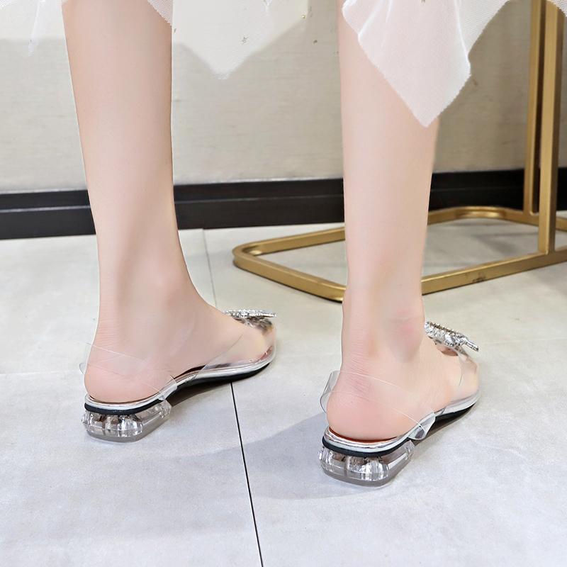 Fashion Spring and Autumn Fashion New Style Popular Sandal Sexy Banquet Transparent Comfortable Crystal Women's High Heels Zapatos Mujer