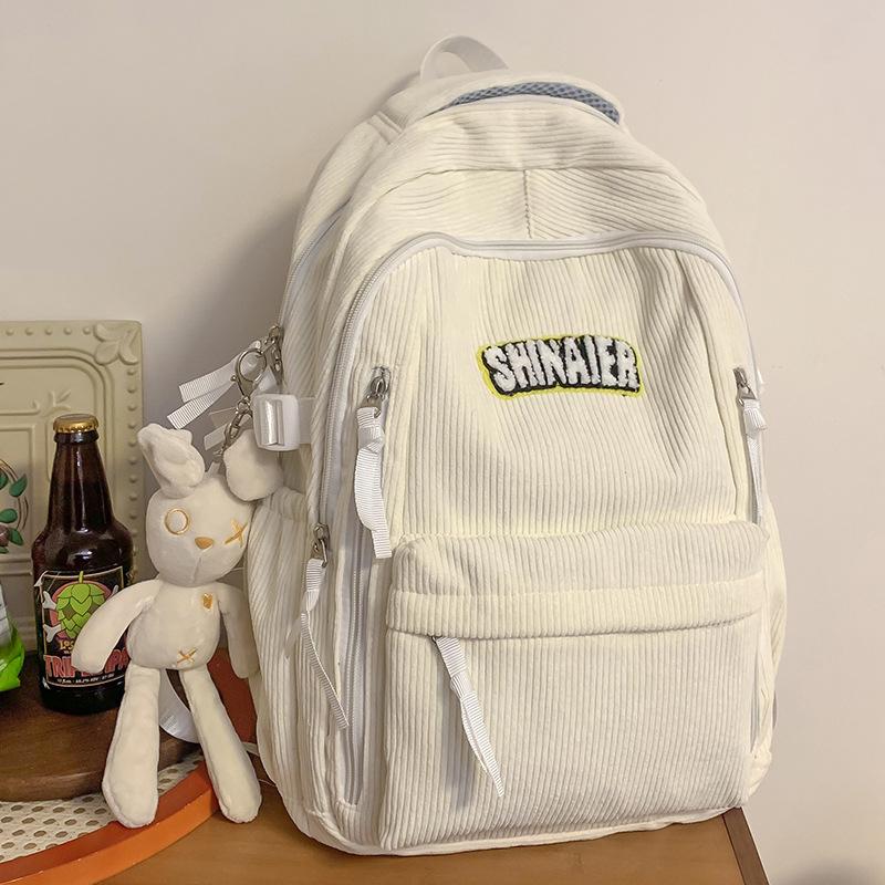 Children Elementary School Girls Junior High School Corduroy Backpack Middle School College Backpack