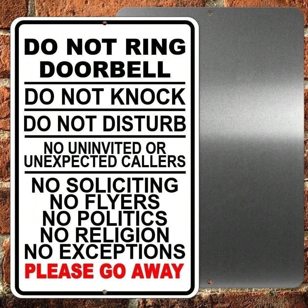 Fluorescent No Soliciting Sign Aluminum Metal Tin Plate for Door Office