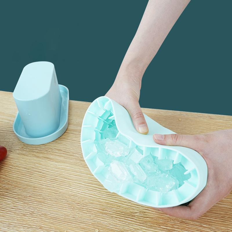 Large Ice Bucket Cup Mold Freeze Silicone Ice Cube MouldCylinder Ices Lattice Storage Box Creative Ice Cube Tray Summer Barware