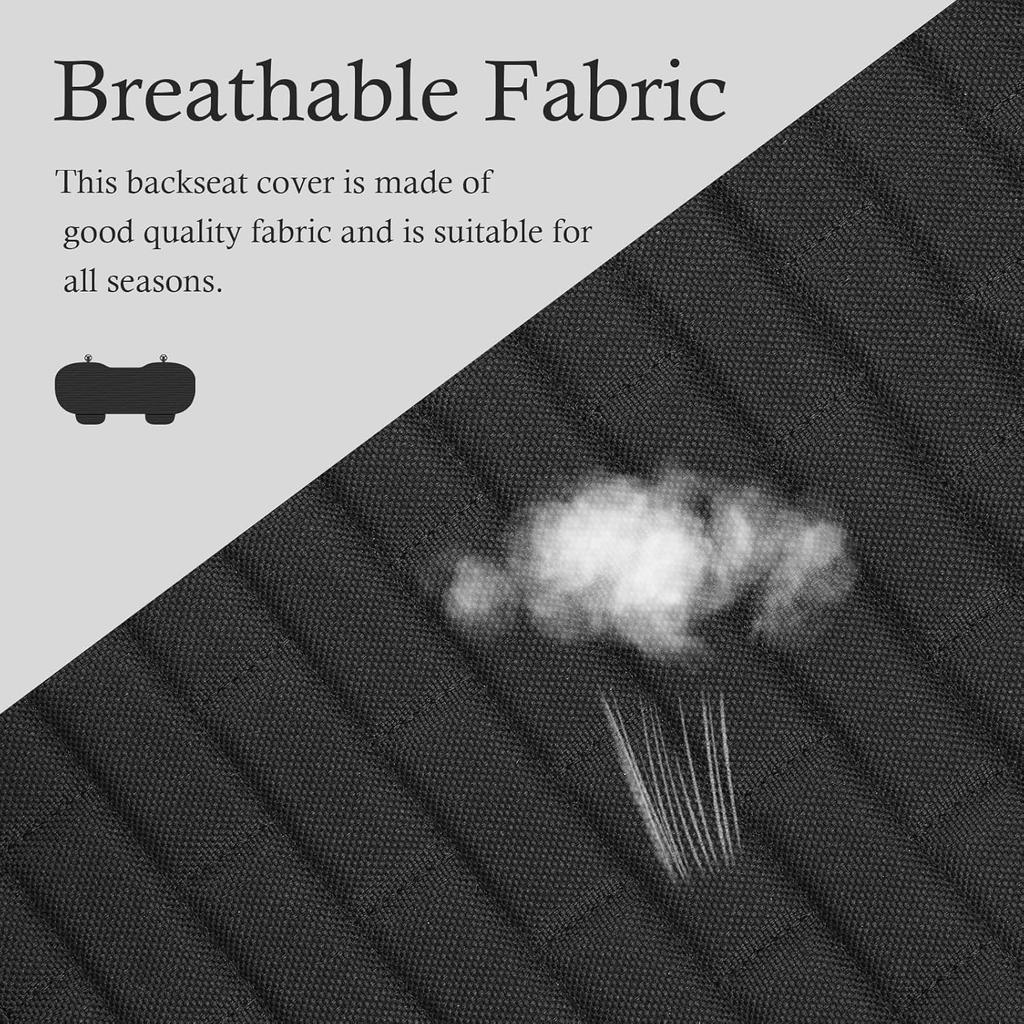 Car Back Seat Cover,Non-Slip & Breathable Bench Seat Cover With Side Pockets For Car Storage & Protecting Interiors,Universal All-Season Seats Back