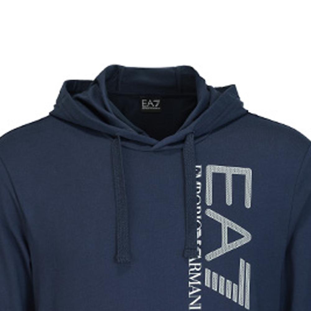 Emporio Armani EA7 Series Casual Letter Print Hooded Sweatshirt Men tops Navy-Blue 3KPMC2-PJ7BZ-1554