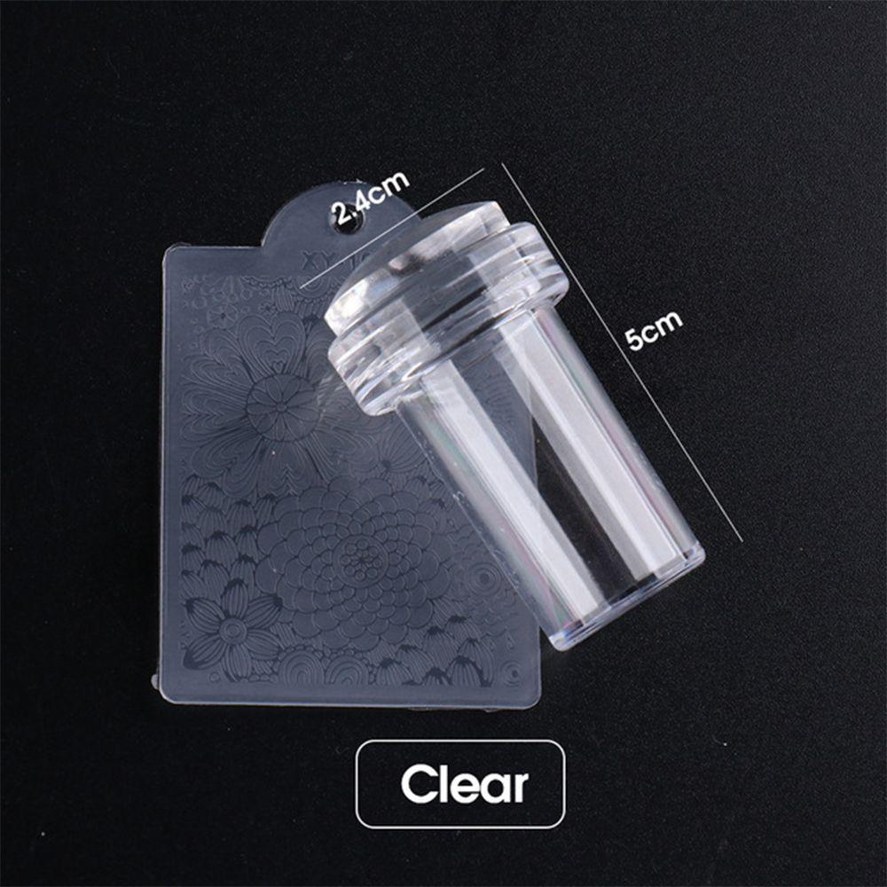 

Nail Plate Tools Nail Design for French Tips Silicone Jelly Transparent Nail Stamper Scraper Set прозорий
