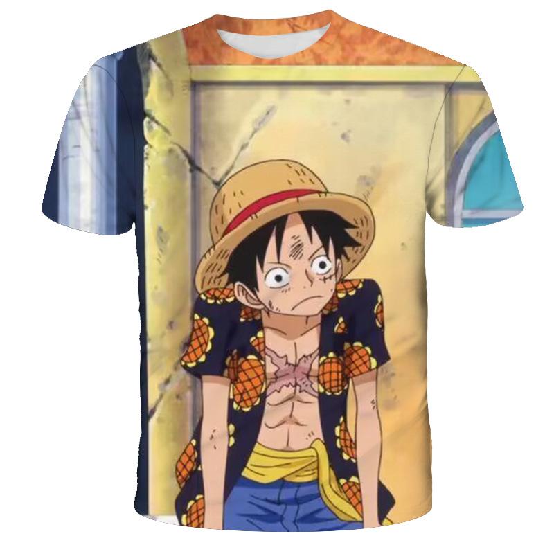 Summer  One Piece Cartoon Cosplay T-shirt Monkey D. Luffy Boy Short Sleeve The Casual T Shirt Streetwear Anime