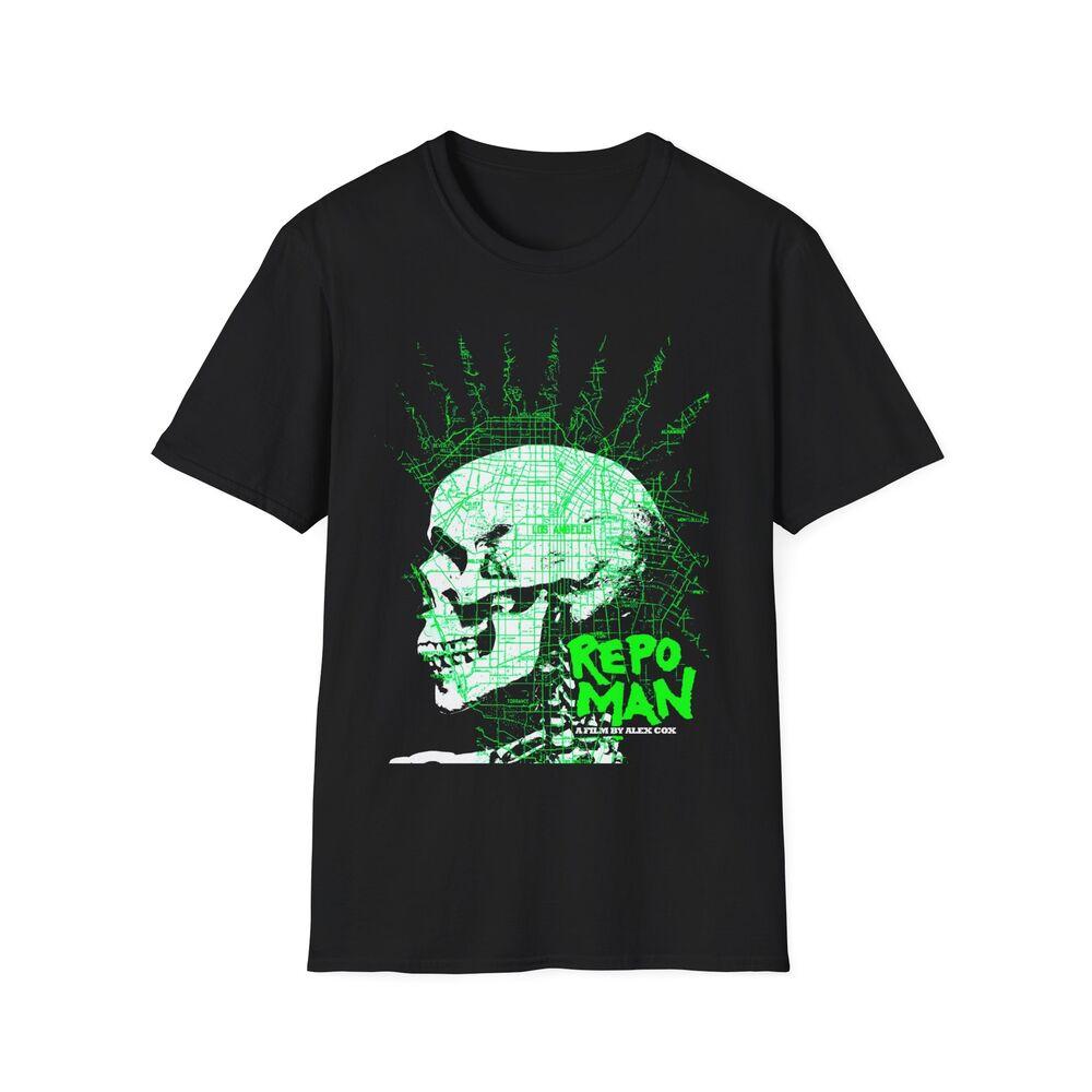 

repo man skull punk in green tshirt 3XL
