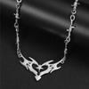 Sweet and Cool Y2k Thorns Necklace Barbed Wire Gothic Necklace Flame Heart Choker  Jewelry Gift