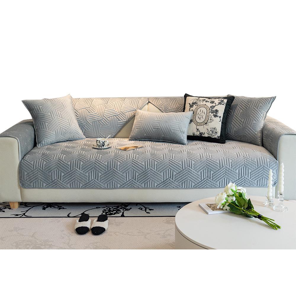 Cojín de Sofá de Terciopelo Cristal de Invierno Nuevo Estilo Crema Francés Claro Funda Funda Paño Cojín de Sofá de Cuero